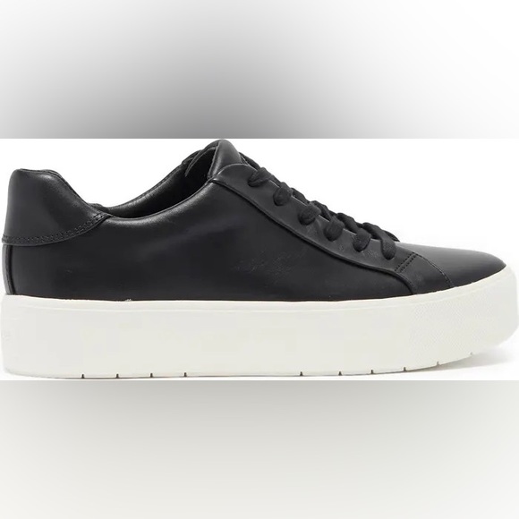 VINCE Benfield Black Leather Platform Lace Up Sneaker (Women) SZ 10 - Picture 5 of 10